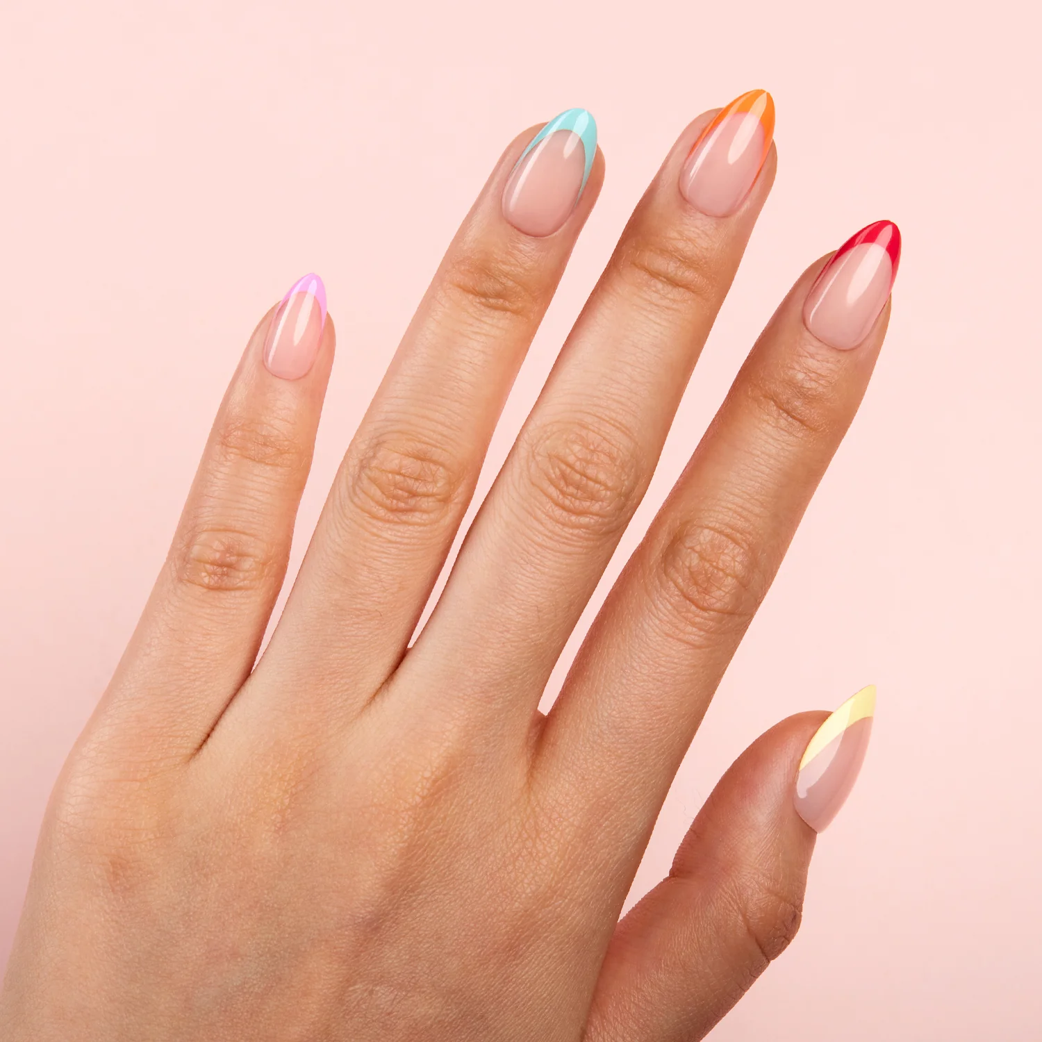 🌈 Color Pop French Tips – Mini UV Press-On Set - Image 13