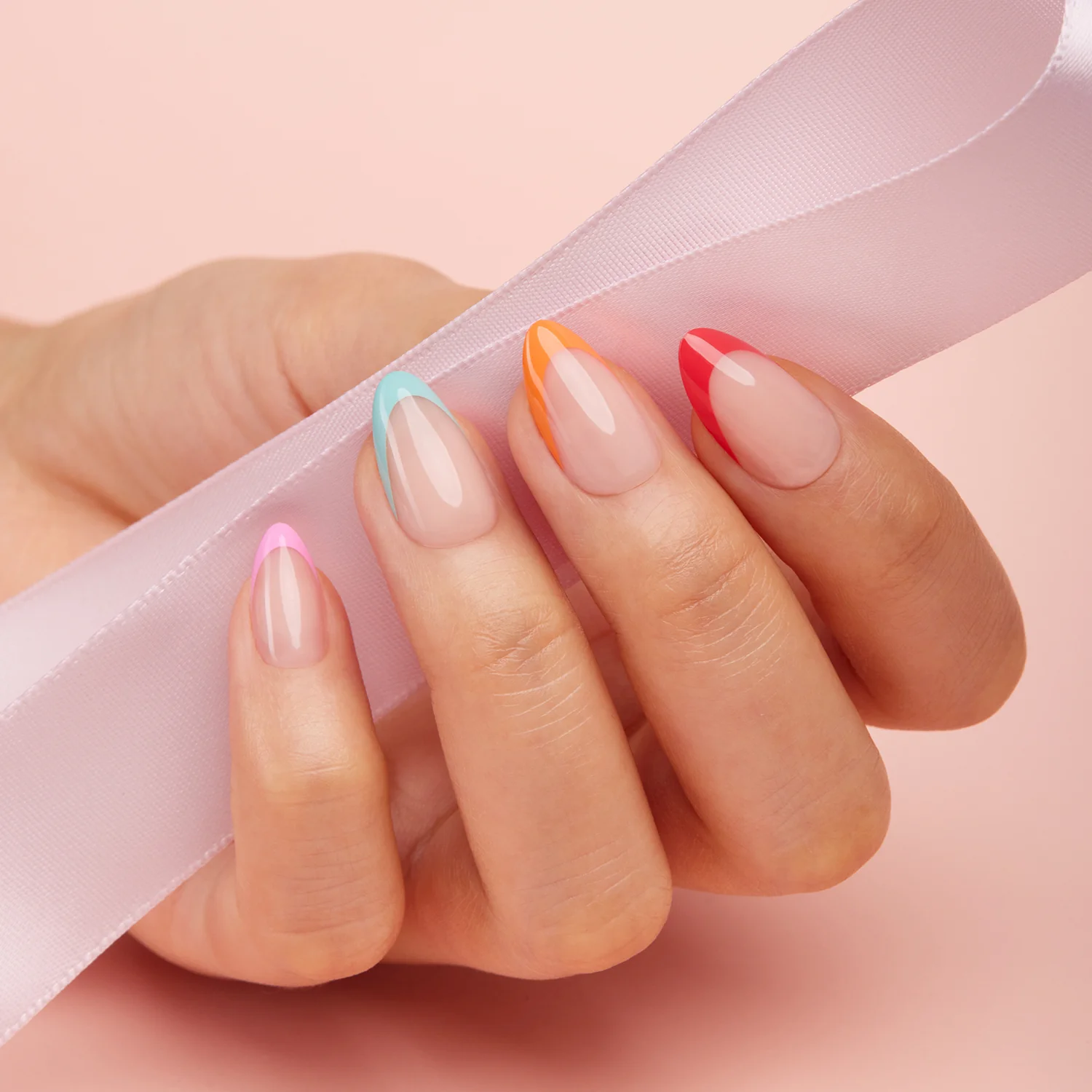🌈 Color Pop French Tips – Mini UV Press-On Set - Image 15