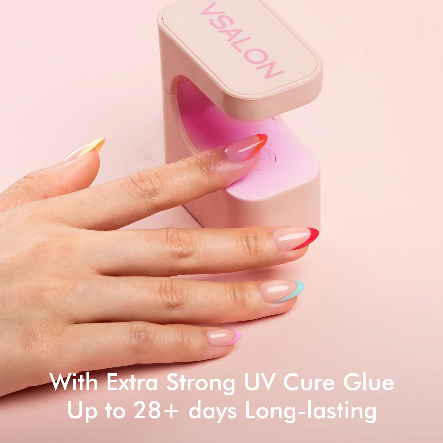 🌈 Color Pop French Tips – Mini UV Press-On Set - Image 16