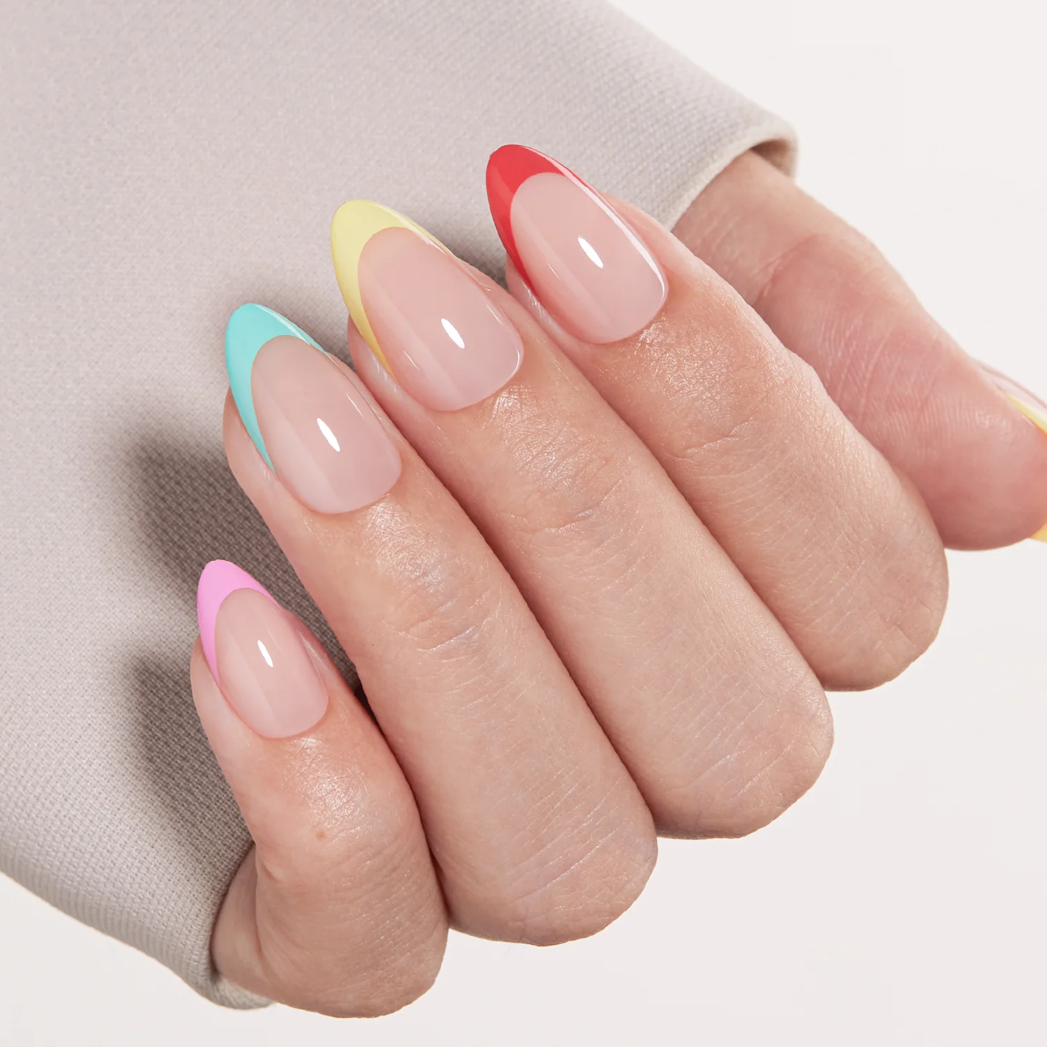🌈 Color Pop French Tips – Mini UV Press-On Set - Image 7