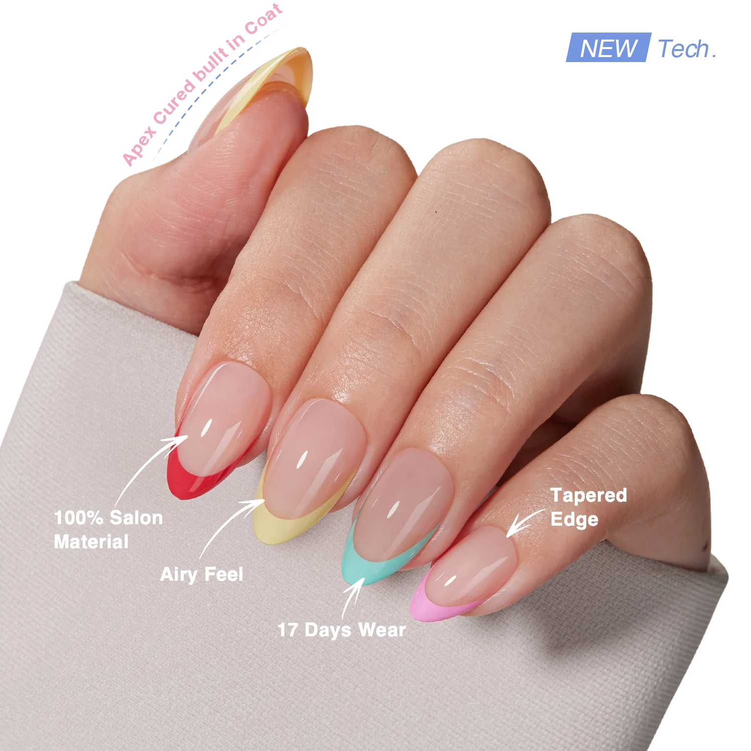 🌈 Color Pop French Tips – Mini UV Press-On Set - Image 9