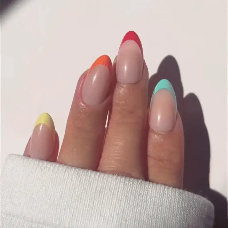 🌈 Color Pop French Tips – Mini UV Press-On Set - Image 11